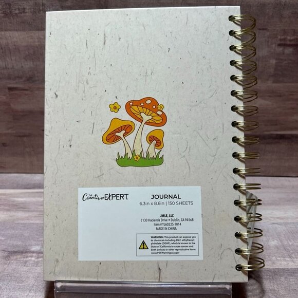 Mushroom-Themed Spiral Notebook 6.3" x 8.6" Enjoy The Little Things 150 Lined Pa - Picture 2 of 6